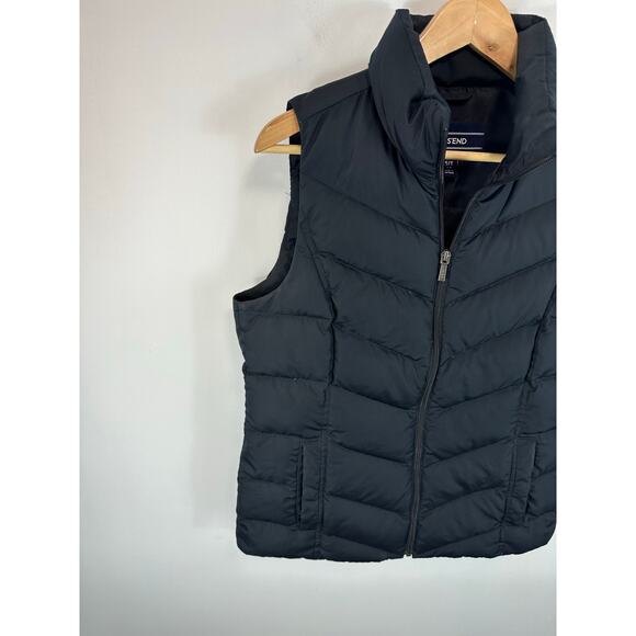 Lands End Down Puffer Vest Black Size Small Tall - Picture 10 of 11